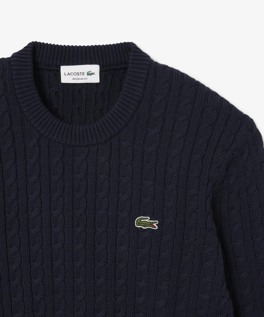 LACOSTE Men'S Cable Long Sleeve Crew Neck Pullover Ah7627-56G 802