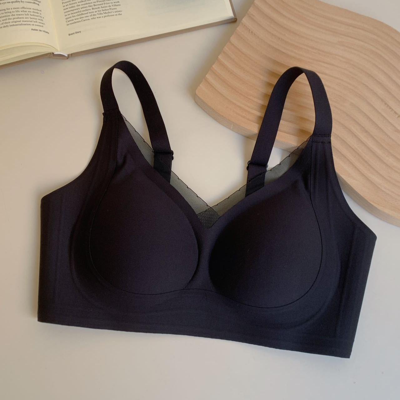 

Smooth Seamless Lingerie Women s Gathering Bra Lift Top Support Thin Anti-sagging Comfortable and Breathable Bra Push Up Bra M чорний