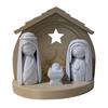 Yousheng Nativity Set Figurine Lighted Jesus Nativity Scene Collection with Manger And Figures for Christmas Indoor Tabletop Decor