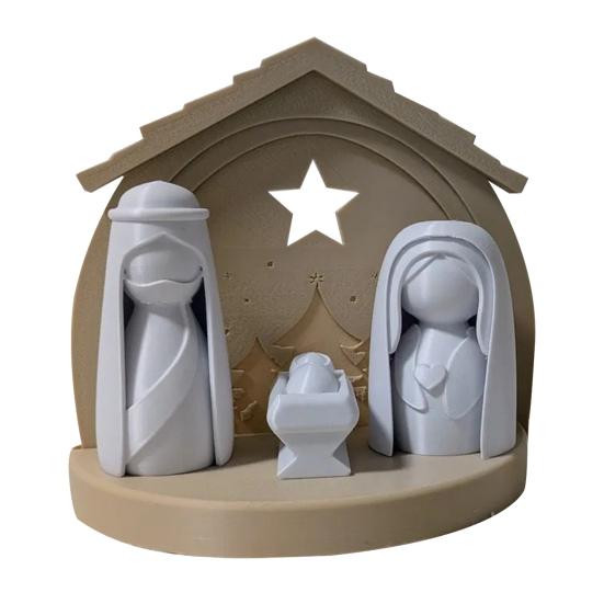 Yousheng Nativity Set Figurine Lighted Jesus Nativity Scene Collection with Manger And Figures for Christmas Indoor Tabletop Decor