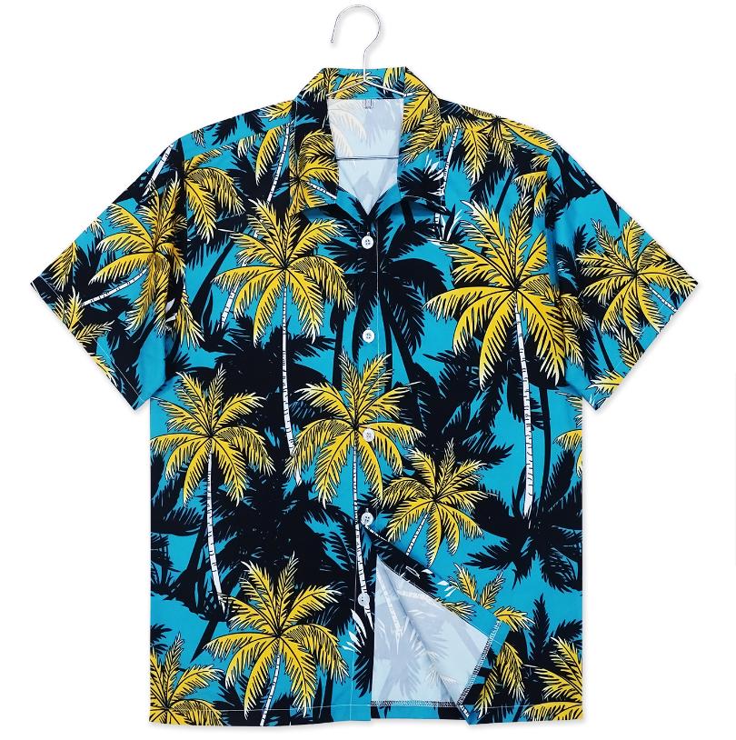 

Свободная мужская рубашка с короткими рукавами и принтом в европейском и американском стиле XXL