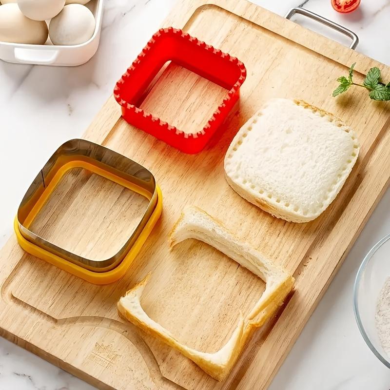 Stainless Steel Sandwich Cutting Mold with Hand Guard Multi-purpose Toast Fruit Cutter Mould for Lunch Box Decor Baking Tools