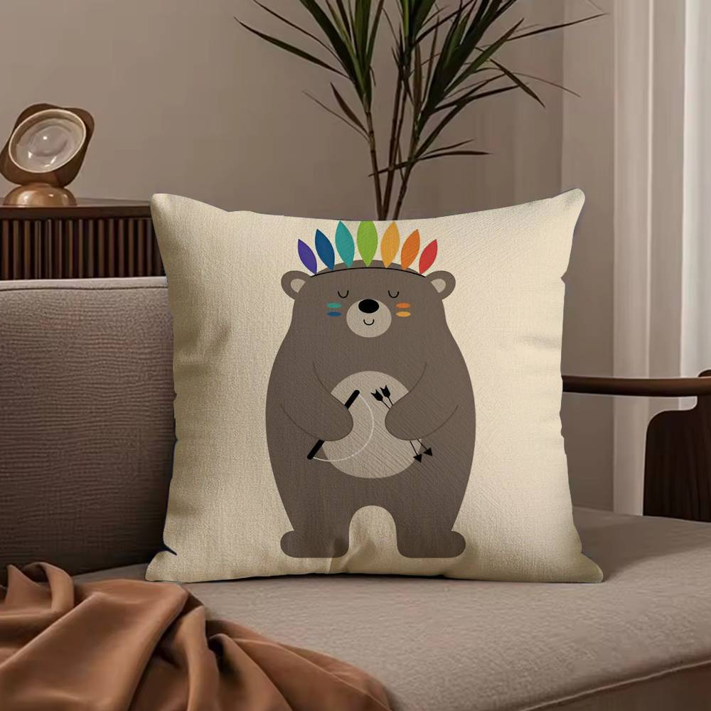 Nordic Modern Anime Pillow Case Anti-dustmite Pillowcase Invisible Zipper Silky Short Plush Sofa Cushion Cover