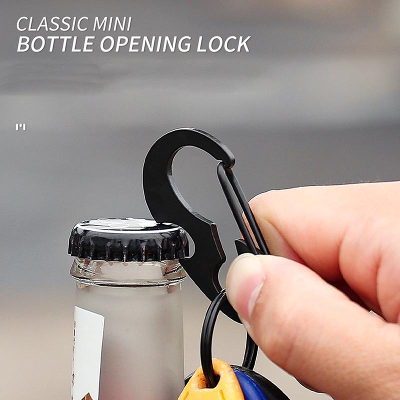 Outdoor Keychain Tool Multi Tool Spring Hook Buckle Bottle Opener Carabiner