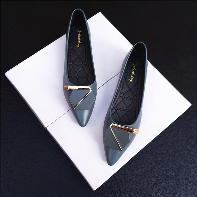 Ladies Footwear Pointed Toe Office Black Slip-on Women's Flat Shoes Cheap Liquidation A Popular Shoe Comfortable and Elegant Non