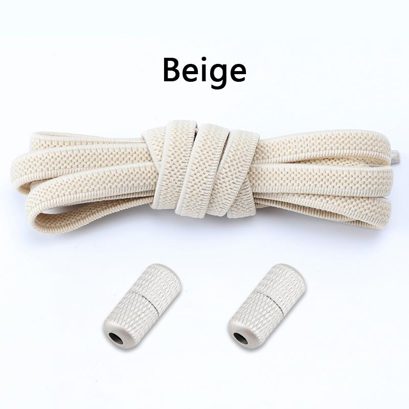 No Tie Shoelaces Metal Lock Flat Elastic Shoe Laces Sneakers Kids Adult Shoelace Flower Noodle Capsule Buckle Shoes Accessories