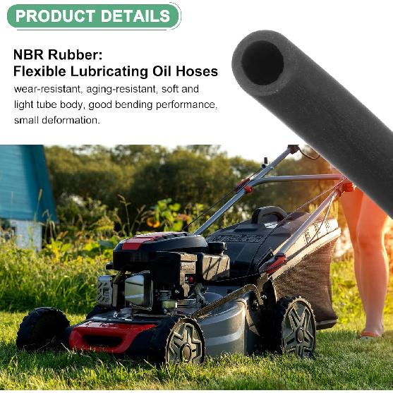 Lubricating Oil Hoses, 3mm (1/8 Inch) ID x 5mm (3/16 Inch) OD 3.28FT Rubber Tubing Hose Pipe for Irrigation/Small Equipment/Outdoor/Garden Water