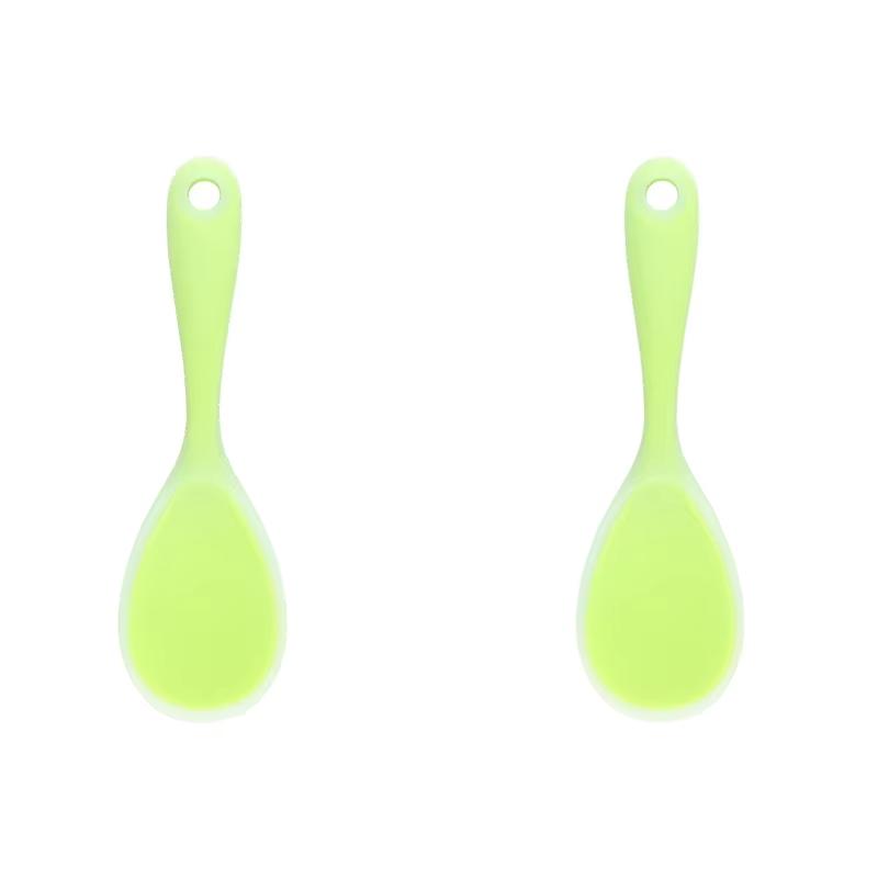 2/4Pcs No-Stick Silicone Rice Spoon Heat Resistant Silicone Rice Paddle Food Rice Shovel Cooking Supplies Soft Rice Server Tools