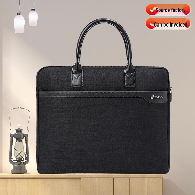 Waterproof Oxford Cloth Document Bag - Canvas Handheld File Storage Briefcase