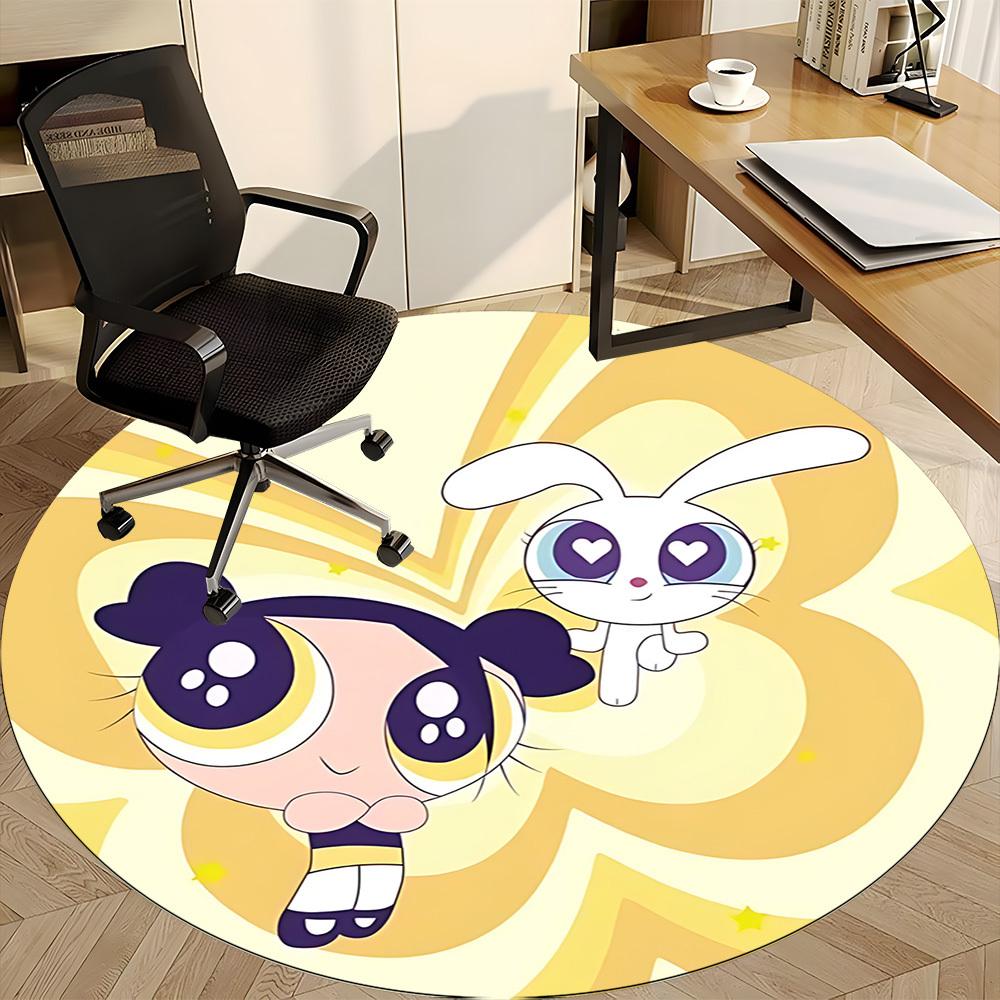 1pc Powerpuff Girls Office Round Area Rug, Under Office Chairs Bedroom Living Room Home Decor  A1022146