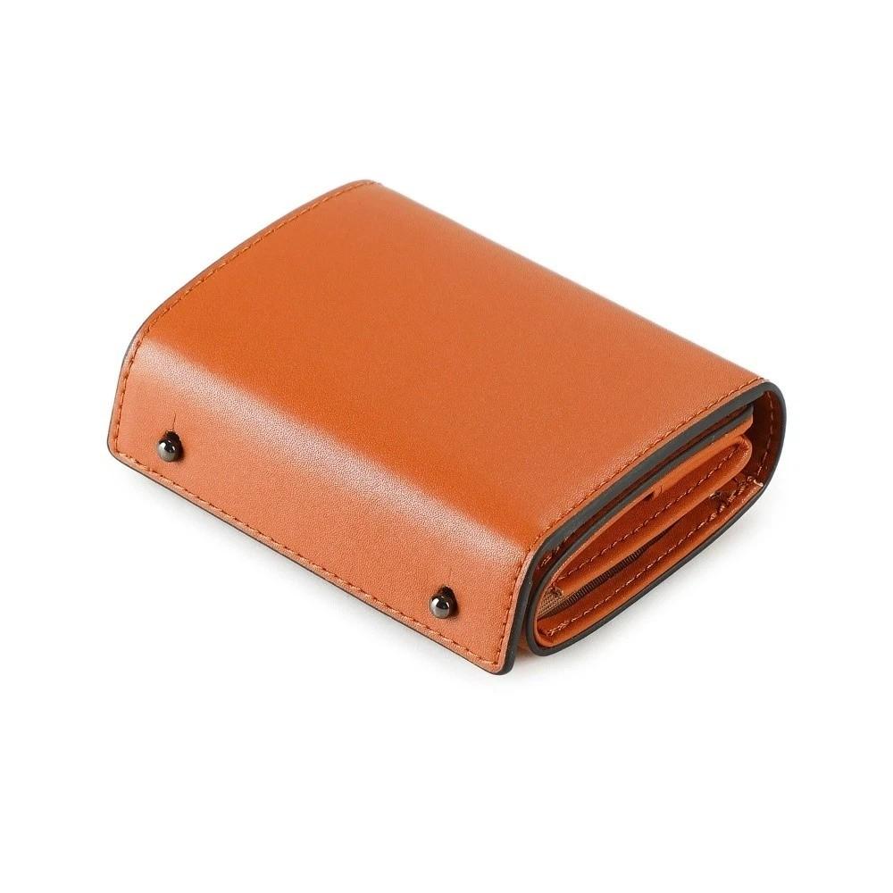 PU Leather Tri-fold Card Holder Ultra-Thin Design Coin Purse  Anti-theft Swiping