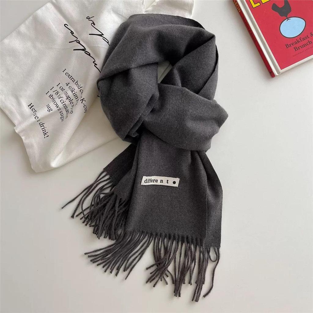 Unisex Ciepły Długi Szalik: Wszechstronny szal w jednolitym kolorze na jesień i zimę