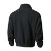 Men's Solid-color Casual Fleece Fleece Hoodie, Men's Sports Long-sleeved Zipper Cardigan Stand-up Collar Jacket