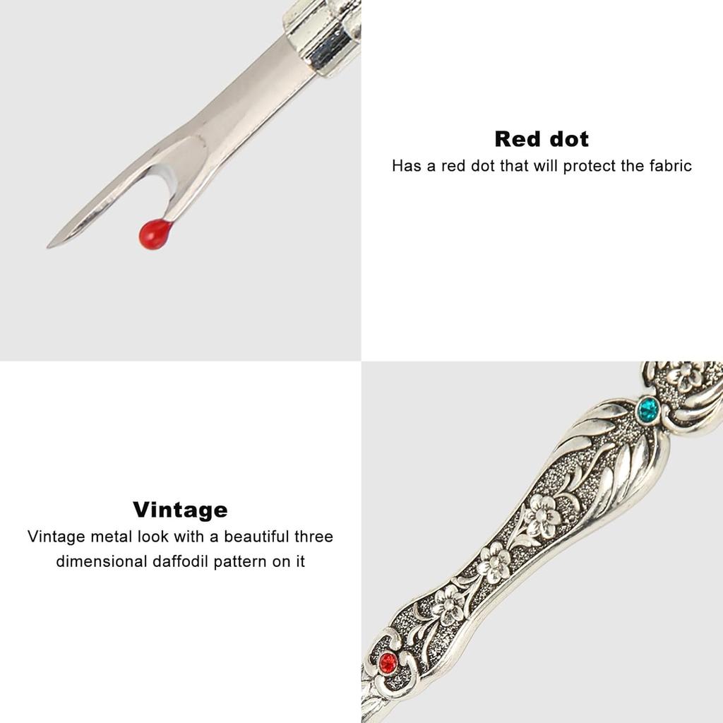 Fockety Seam Ripper, Vintage Sewing Seam Ripper, Ergonomic Thread Remover, Stitch Thread Unpicker Cutter Stitch Remover Tool for Sewing Crafting