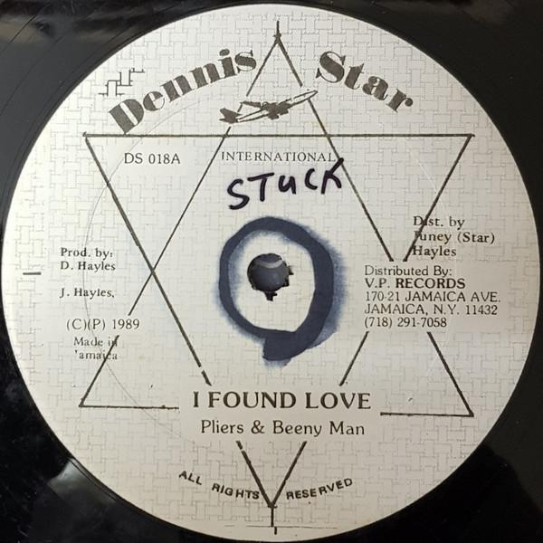 

12inch Record PLIERS BEENY MAN I Found Love DS018 Dennis Star Int 1989 Jamaica Reggae Ska Dub Used