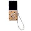 For Samsung Galaxy Z Flip7 5G Case Glitter DIY Heart Charm Phone Cover with Wrist Strap