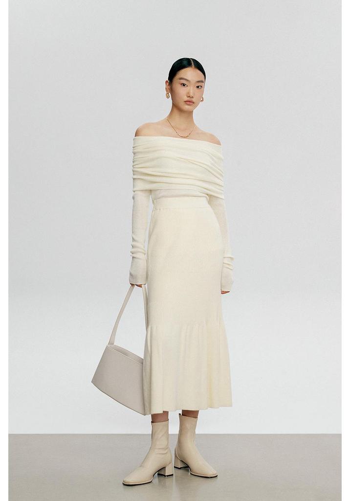 Women's Slim Fit One-Shoulder Knit Top: Early Autumn High-End Sweater Layer