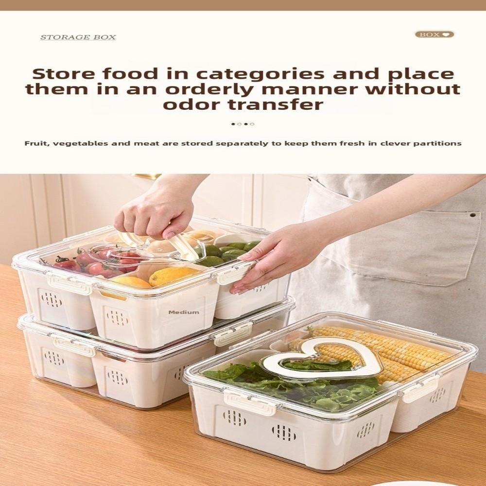 Large capacity Food Storage Boxes 2/3/4/8 grids Compartment Storage Container