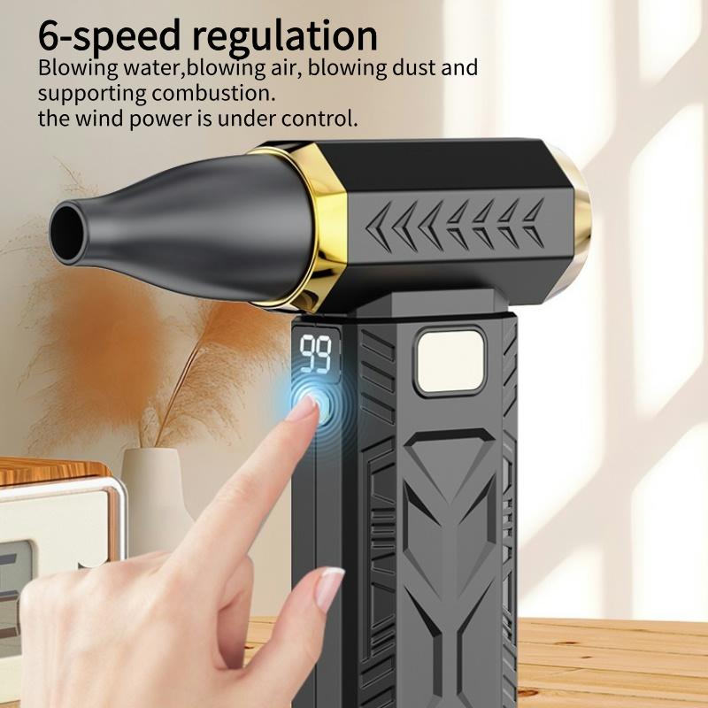 Portable Air Blower Mini Turbo Jet Fan 250000RPM Wind Speed Handheld Duct Fan High-Performance Cyclone Turbo Electric Blower