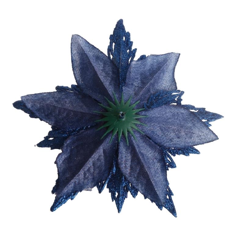 2pcs Christmas Glitter Poinsettia Flowers Xmas Tree Ornaments Home Decorations