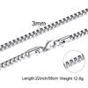 1/2/3mm Box Chain Necklaces for Men Women,Delicate Square Stainless Steel Chains Links Collars,Jewelry Gift 18To24 Inch
