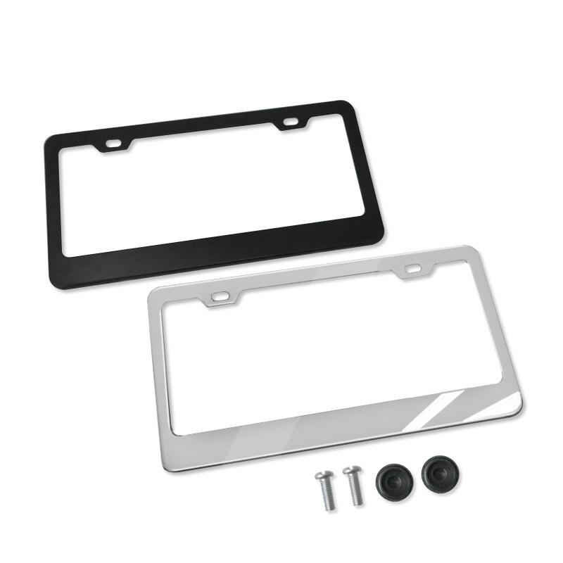 Black Silver Bracket W/ Screws Universal American License Plate Frame Auto AccessoryFiber Number Plate TAG Cover For Front Rear