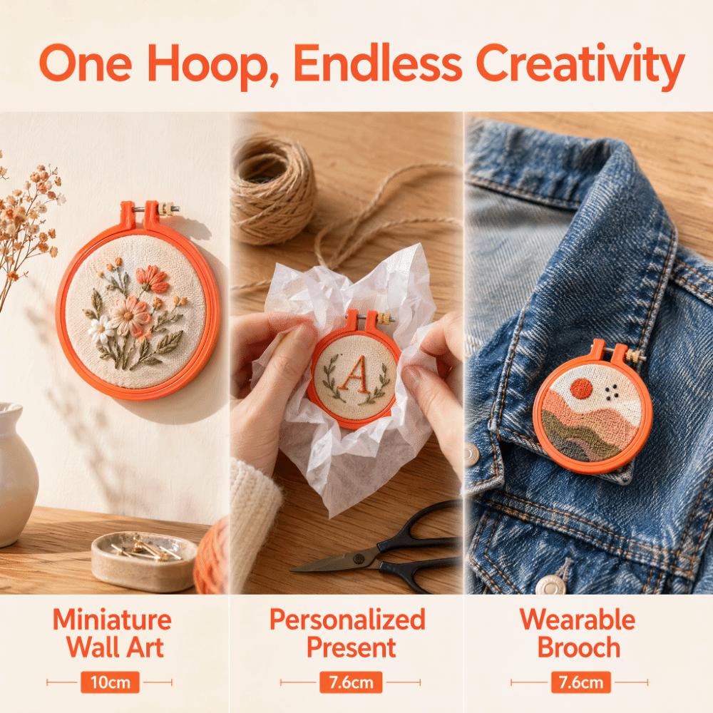 Colorful Embroidery Hoop Plastic Plastic Hoop Durable Cross Stitch Hoop For DIY Art