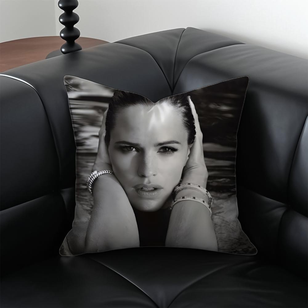 JJennifer Garner Cushion Cover Pillow Case Antidustmite Invisible zipper silky plush cushion