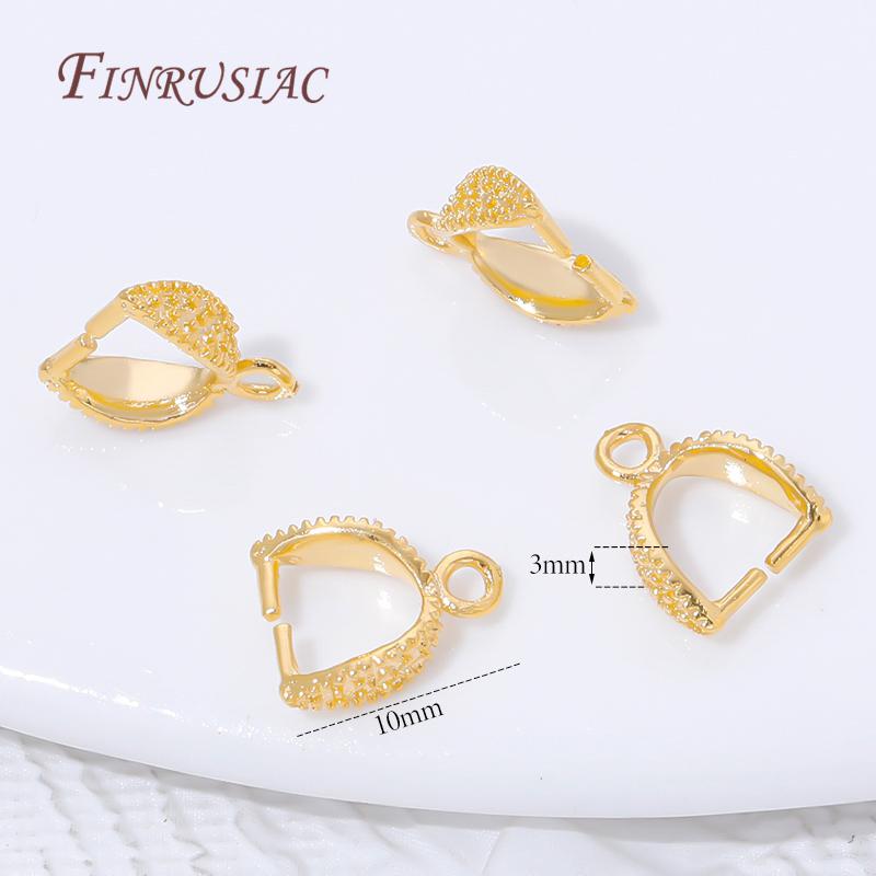 18K Gold Plated Pendants Pinch Clip Bail Clasp,Pendant Bail Connnector For Jewelry Making Supplies,DIY Necklace Accessorie