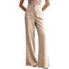 High Waist Wide Leg Pants for Women Casual Loose Fit Trousers with Front Pockets Office Style