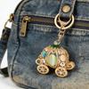 Yousheng Pumpkin Carriage Keychain Fairy Tale Pumpkin Coaches Key Ring with Rhinestones Enamel Sparkling Car Accessory for Women