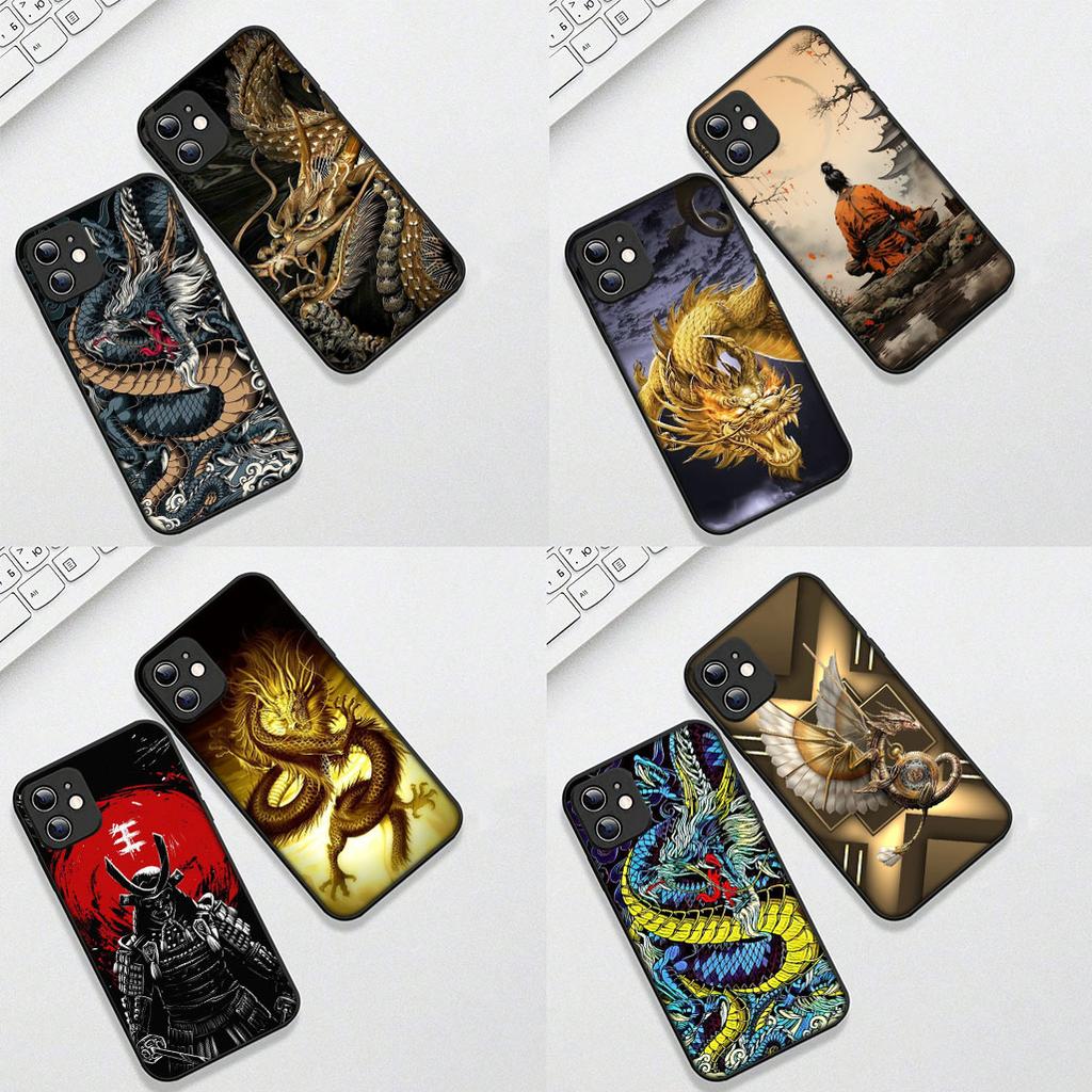 Japan Samurai Skeleton Ninja Dragon Phone Case for Apple iPhone 12 13 Pro Max Mini ProMax X XR Air XS 12Pro 13Pro Cover