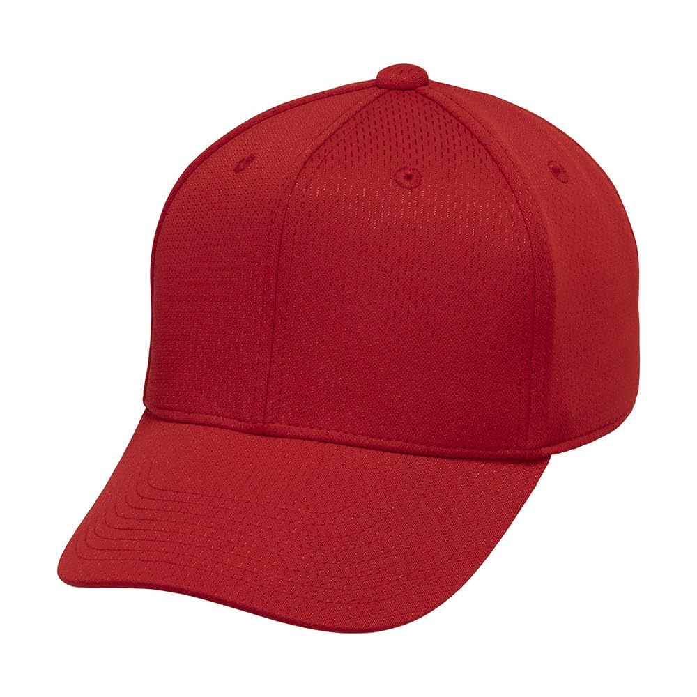 Mizuno 62 Red Baseball/Softball Cap, All-Mesh, Hexagonal, 12JWBB03,