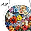 Transparent Acrylic Decor 7.48 Inch Circular DIY Puzzle Suncatcher, Stained Glass Style Window Hanging Ornament, Adult Gift Waterproof Pendant