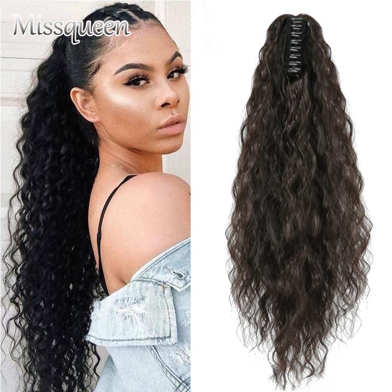 

Синтетический шиньон MISSQUEEN, зажим для наращивания волос, кукурузный вьющийся длинный хвост, коричневый, блондин, чистый цвет, конский хвост, кукурузные уши, завивка