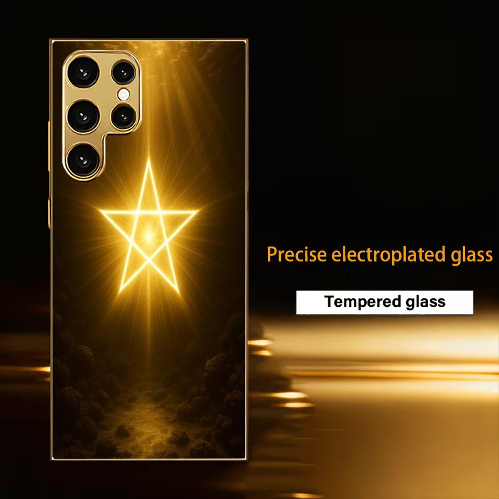 Star Array Atmosphere High-end Electroplating Glass PhoneCase for Samsung Galaxy S26 S25 S24 S23 S22 S21 FE,Ultra,Plus