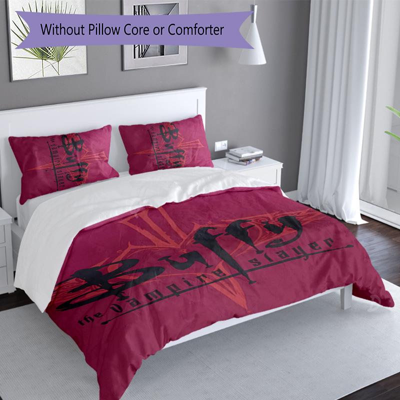 Juego de ropa de cama de 3 piezas Buffy Cazavampiros 1 patrón, juego de funda nórdica incluye funda nórdica y fundas de almohada, decoración de dormitorio y regalo perfecto para todas las estaciones