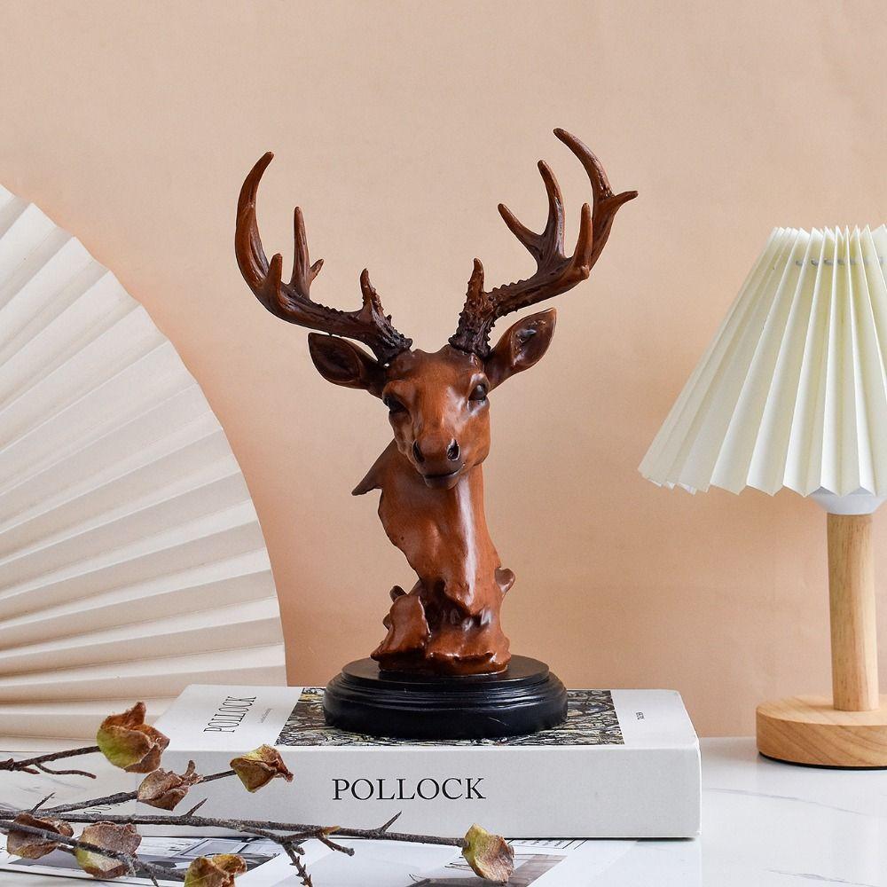 Modern Deer Statue Minimalist Animal Sculpture Art Craft Deer Ornament Tea Table