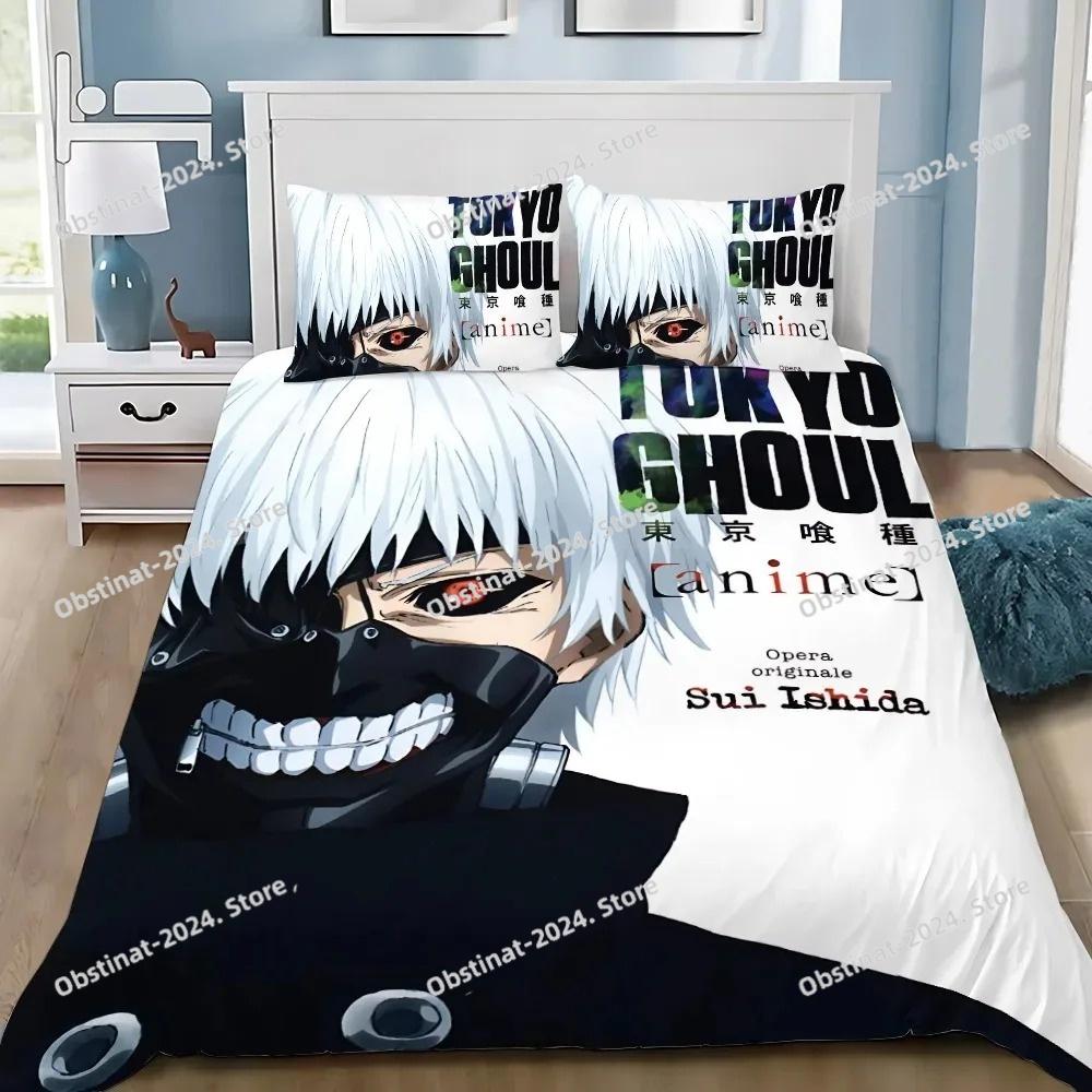 Anime Duvet Pillowcase Bedding Set Adult Boy Girl T-Tokyo G-Ghoul Bedroom Decoration Children Single Double Large Size Gift