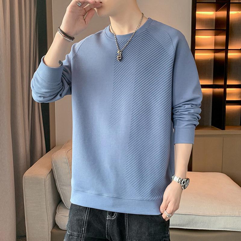 Men's Trendy Loose Fit Hoodie: Spring & Autumn Long Sleeve Pullover with Round Neck