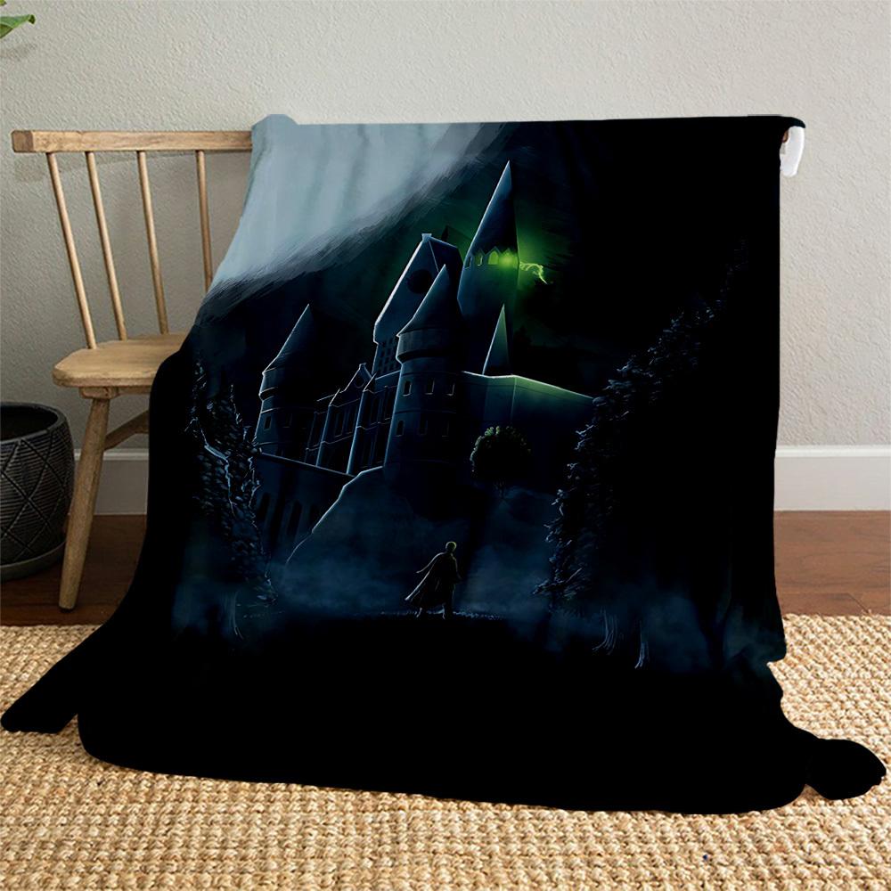 1pc castle night wizard Outdoor Flannel Throw Blanket All Season Soft Warmth,Home Decor 1031156