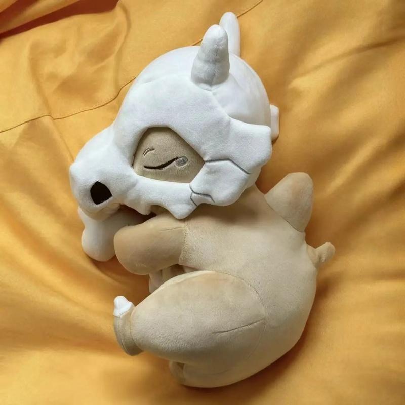32Cm Sleeping Cubone Series Dinosaur Headgear Decoration Sleep Companion Doll Bedside Ornament Comfortable Sofa Hug Pillow Gift Items