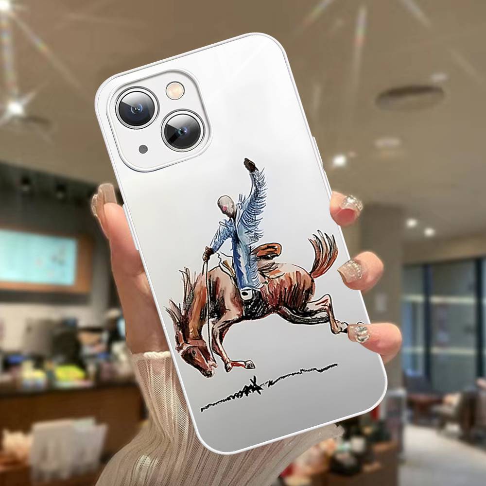B-Bad Bunny Art For IPhone 14 13 12 Mini 11 Pro XS Max X XR 14 Plus Tempered Glass Cover