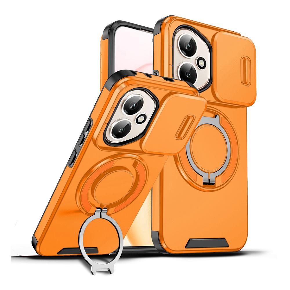 KEYSION 360° Ringständer Handyhülle für HONOR 400 Pro 5G Schiebkamera Schutz Magnetische Stoßfeste Rückabdeckung für Honor 400 5G