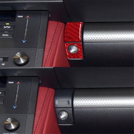 Red Carbon Fiber Interior Glove Box Handle Cover Trim For Lexus RC300/350/200t