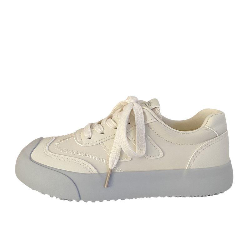Dexun Breathable Board Shoes Women's Cream Autumn New Small Design Round Head Ugly Cute Student Casual Little White Shoes