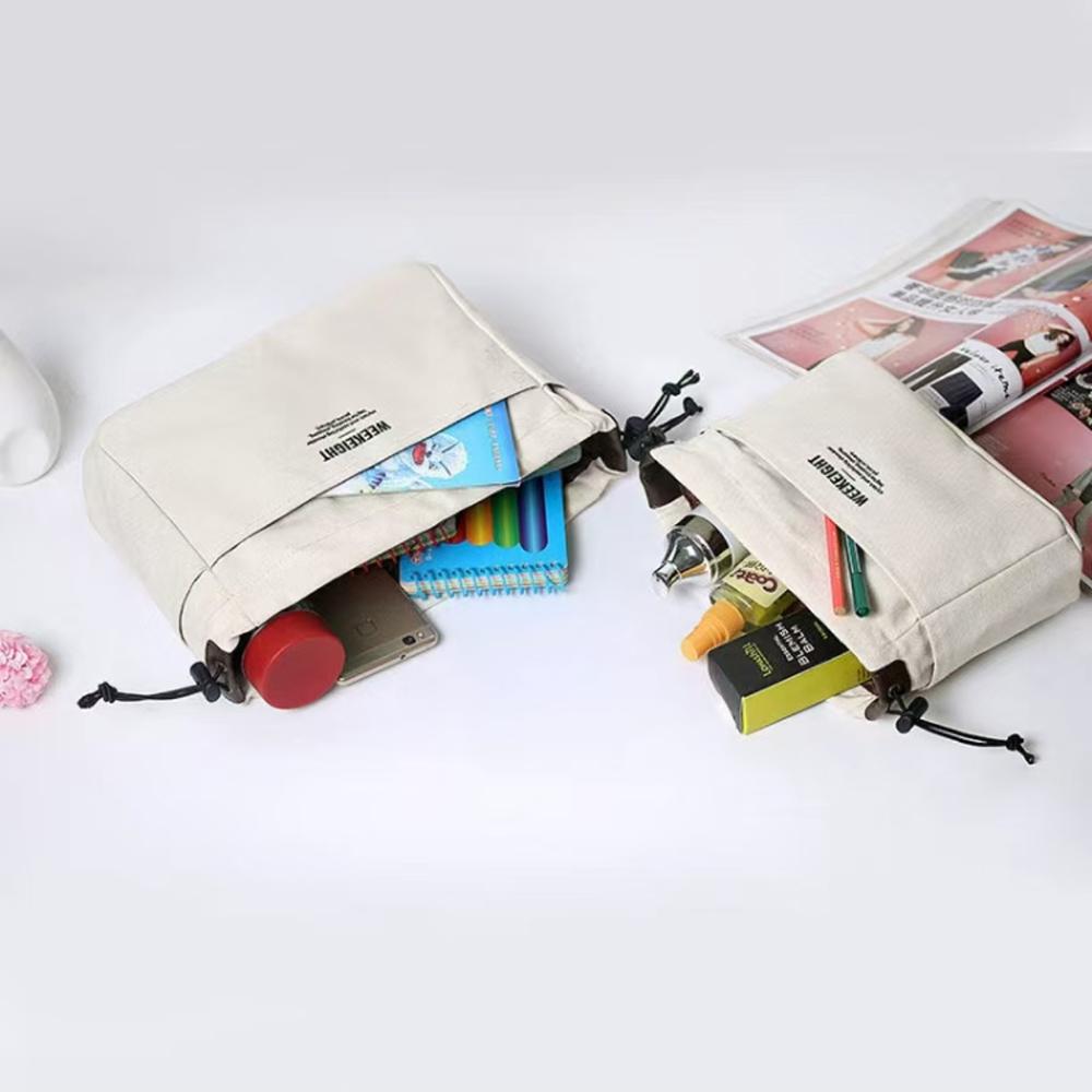 1/2pcs Small And Large Storage Organizers With Cord, Bag With Multi-Pocket Lining, Lightweight Portable Travel Storage Bag,