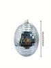 Sparkling Large Silver Mirror Disco Ball | Glass Material with Hook, No Power Needed - Hanging Party Decoration for Weddings, Ch