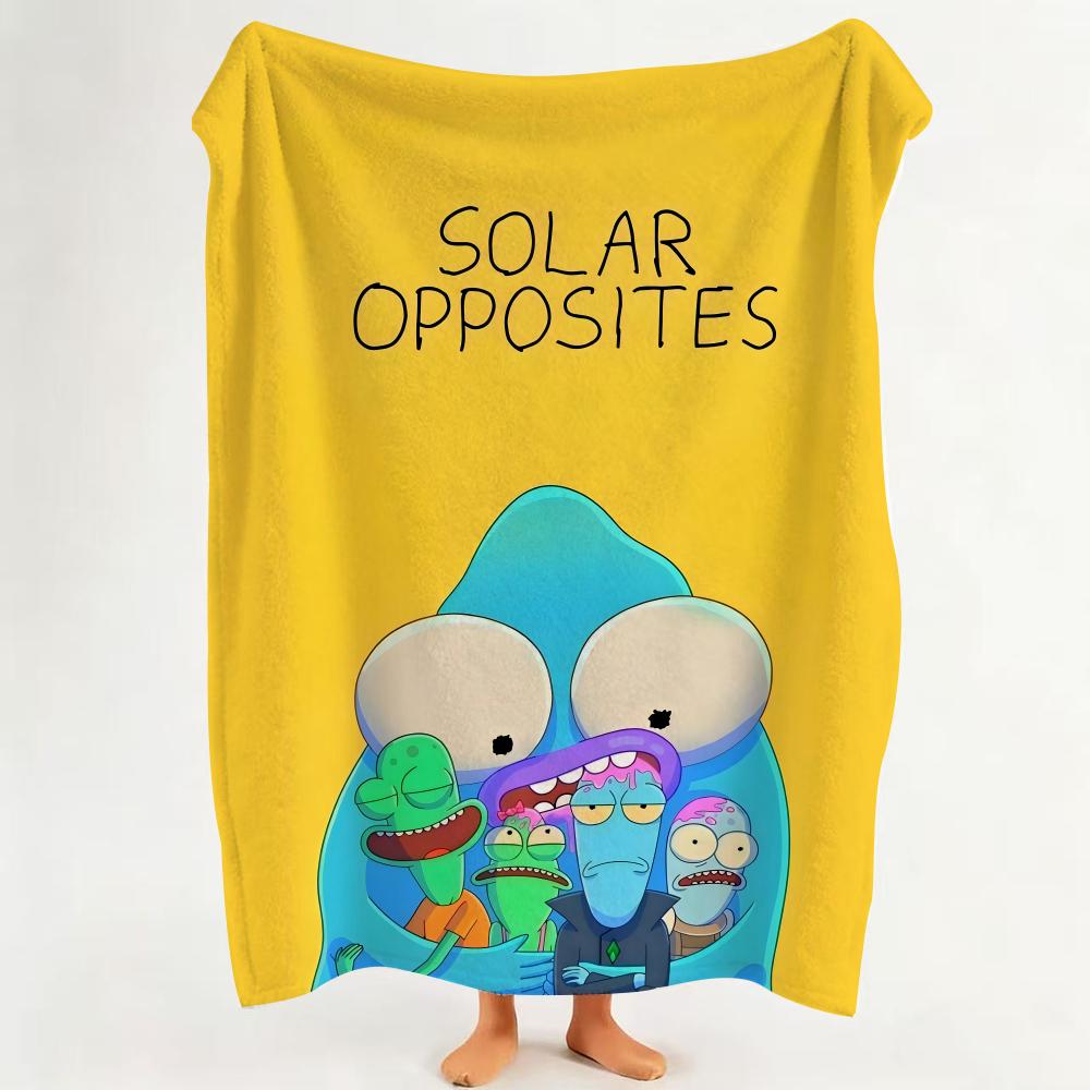 Cartoon S Solar O Opposites Throw Flannel Throw Blanket Suitable for Sofa Living Room Bedroom 75cmx90cm