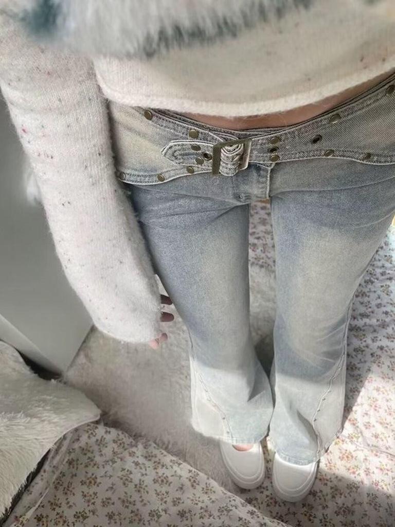 Women's Retro Flare Jeans: Spring-Summer 2025 High Waist Elastic Trumpet Pants